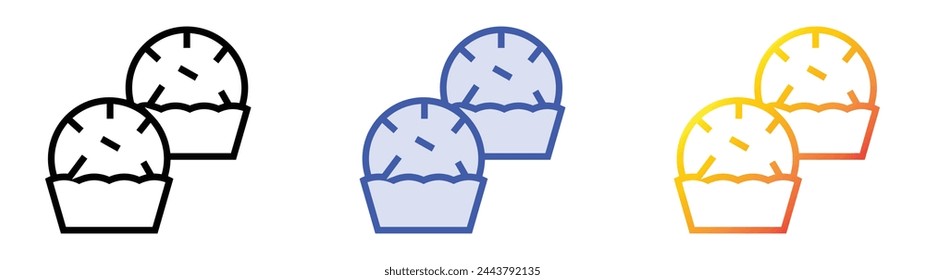 brigadeiro icon. Linear, Blue Fill and Gradient Style Design Isolated On White Background