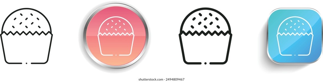 brigadeiro icon. Thin Linear, Regular and Button Style Design Isolated On White Background