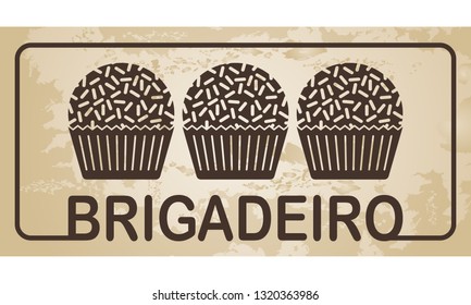 Brigadeiro - traditional brazilian chocolate candy - vector