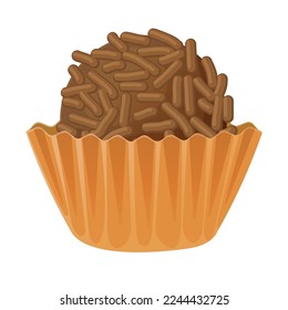 brigadeiro traditional brazilian desert. Latino american food realistic cartoon illustration