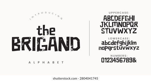 The Brigand distressed blocky font for retro posters and vintage headline designs