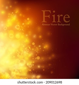 Brigh fire like bokeh. Vector background