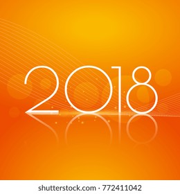 bright 2018 new year greeting design