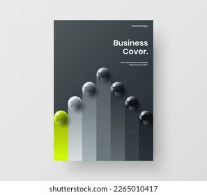 Modelo luminoso de volante de bolas 3D. Ilustración minimalista de diseño vectorial A4.