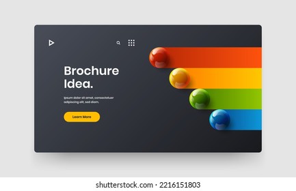 Diseño luminoso de bolas 3D. Increíble ilustración vectorial de diseño de portada corporativa.