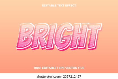 Bright 3d editable text effect, template with 3d style use for logo and business brand