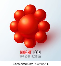 Bright 3D icon. Vector illustration