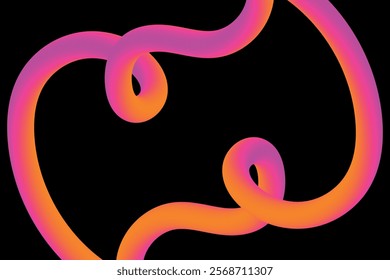 Bright abstract 3d lines on a black background - vector background.