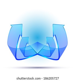 bright abstract 3d symbol  of creative design graphic arrows   concept  template