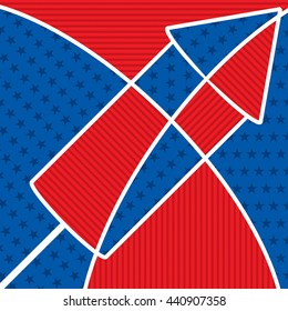 Bright abstract 4th of July cracker in vector format.