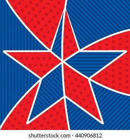 Bright abstract 4th of July star in vector format.