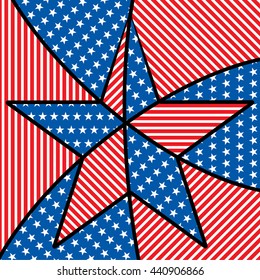 Bright abstract 4th of July star in vector format.