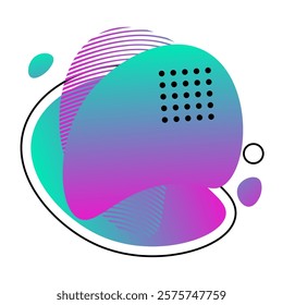 Bright abstract amoeba shapes. Gradient blob splash. Flowing liquid stains. Easy to edit vector element of design for banners, logo, etc