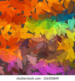 Bright abstract autumn foliage vector background