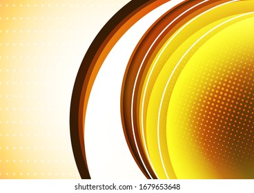 Bright abstract background with arcs and transparent half circles, halftone. Modern template for your design. Vector illustration