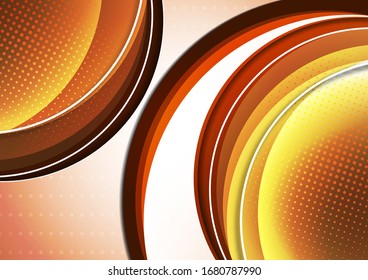 Fondo abstracto brillante con arcos y medios círculos transparentes, medio tono. Plantilla moderna para su diseño. Ilustración del vector