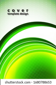 Bright abstract background with arcs and transparent half circles, halftone. Modern template for your design. Vector illustration