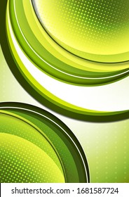 Bright abstract background with arcs and transparent half circles, halftone. Modern template for your design. Vector illustration