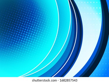Bright abstract background with arcs and transparent half circles, halftone. Modern template for your design. Vector illustration