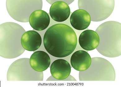 Bright abstract background with balls