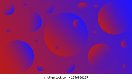 
Bright abstract background of blue  and red circles. Background for advertising, cards, banners, messages, landing page. Disco style. Saturated colors. Zine culture. Abstract space.