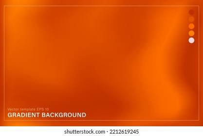 Bright abstract background with blurred orange gradient. Vibrant colorful fluid wallpaper with color palette and frame. Modern golden backdrop, banner with smooth pattern. 