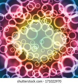 Bright abstract background with bokeh effect. Vector illustration.