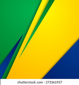 Bright abstract background in Brazilian colors. Vector design