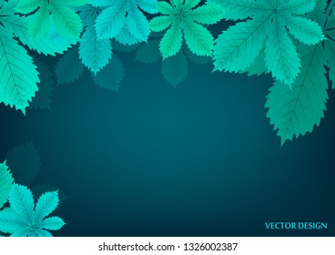 Bright abstract background with chestnut leaves for your design. Space for your text. Vector illustration