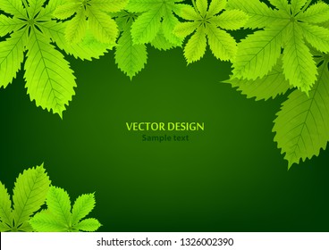Bright abstract background with chestnut leaves for your design. Space for your text. Vector illustration