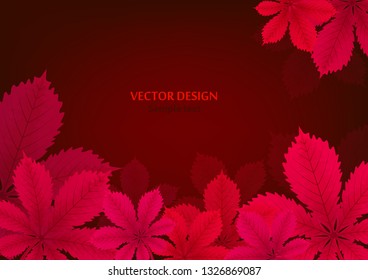Bright abstract background with chestnut leaves for your design. Space for your text. Vector illustration