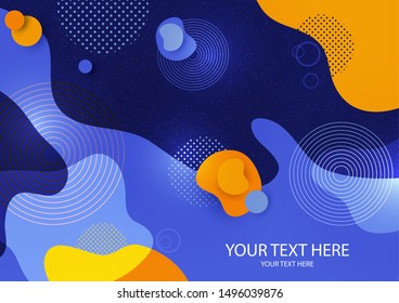 Bright abstract background, colored waves, flowing liquid form, liquid splash. Modern graphic design for business cards, invitations, gift cards, flyers, brochures. Vector illustration