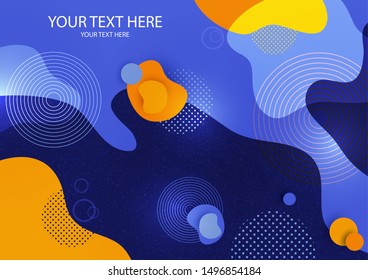 Bright abstract background, colored waves, flowing liquid form, liquid splash. Modern graphic design for business cards, invitations, gift cards, flyers, brochures. Vector illustration