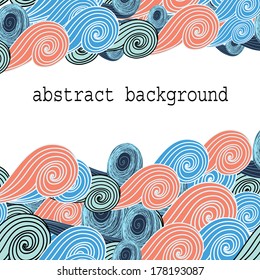 bright abstract background with colored wavy elements  