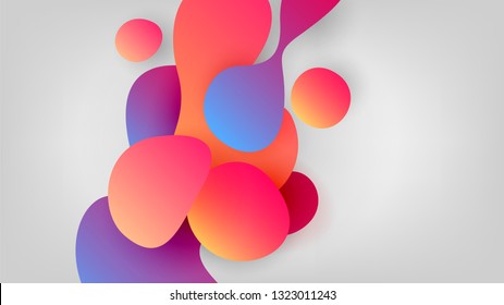 Bright abstract background with colorful bubbles, modern poster