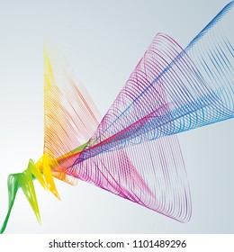 Bright abstract background with colorful rainbow wave color lines 