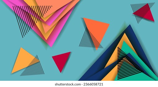 Fondo abstracto brillante con triángulos coloridos