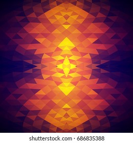 Bright abstract background with crystalline structure. Pattern of triangles. Color spots.