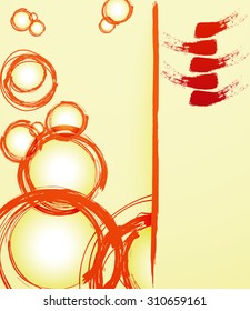 Bright abstract background with dabs of paint. Vector illustration