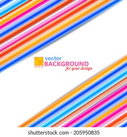 Bright abstract background with diagonal frame in the form of wires. Vector illustration