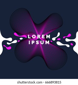 Bright abstract background with dynamic lines and splashes. Vector illustration in a flat style with a field for text