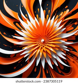 Bright abstract background, dynamic orange illustration