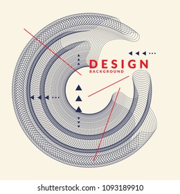 Bright abstract background with a dynamic waves, in a minimalist style. Vector illustration