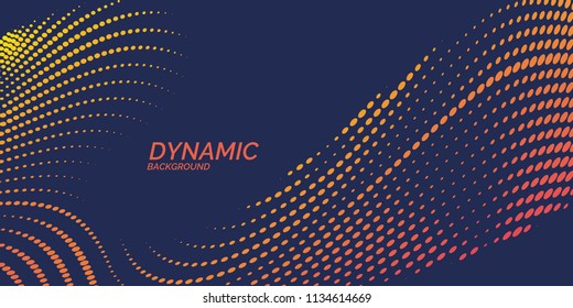 Bright abstract background with a dynamic waves of minimalist style. Vector illustration for website design