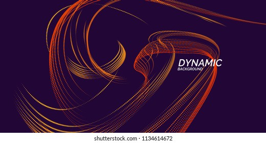 Bright abstract background with a dynamic waves of minimalist style. Vector illustration for website design