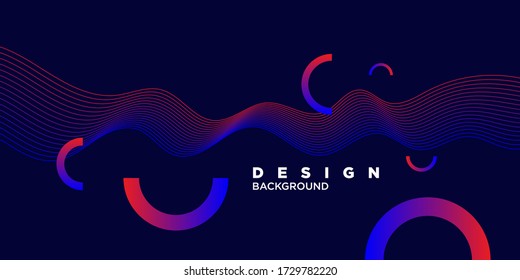 Bright abstract background with a dynamic waves of minimalist style. Vector illustration for website design