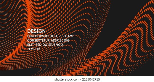Bright abstract background with a dynamic waves of minimalist style. Vector illustration