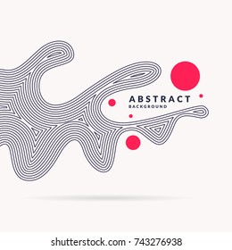 Bright abstract background with a dynamic waves of minimalist style. Vector illustration for website design