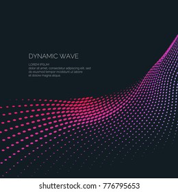 Bright abstract background with a dynamic waves of minimalist style. Vector illustration for website design