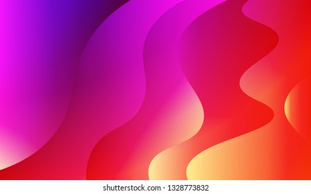 Bright abstract background with geometric shapes layers. Wave shapes and warm colors. Vector illustration. Blue purple color.